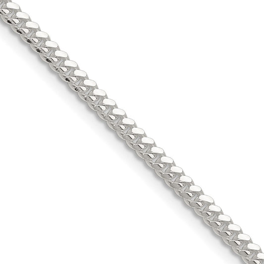 High-Quality Polished Sterling Silver 2.9mm Domed Curb Chain - Stylish Value!