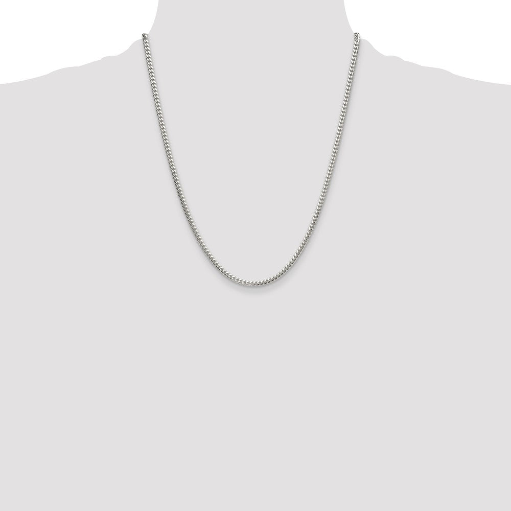 High-Quality 3.4mm Sterling Silver Domed Curb Chain - Stylish & Affordable!
