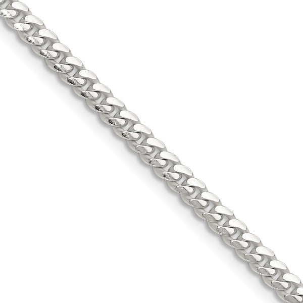 3.4mm Polished Sterling Silver Domed Curb Chain - Style GR1-1032116