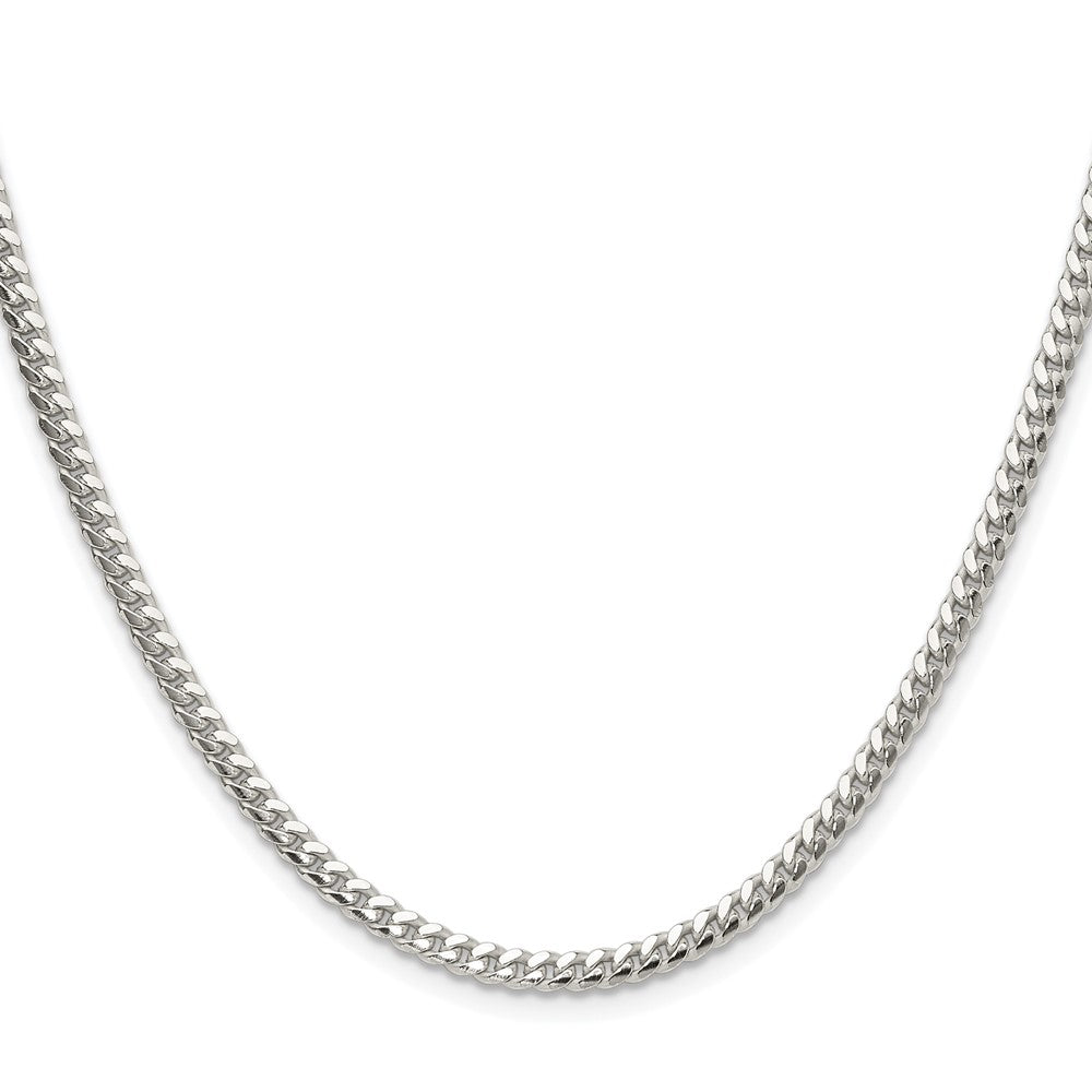 Exclusive 3.4mm Rhodium-Plated Sterling Silver Curb Chain - Stylish Value