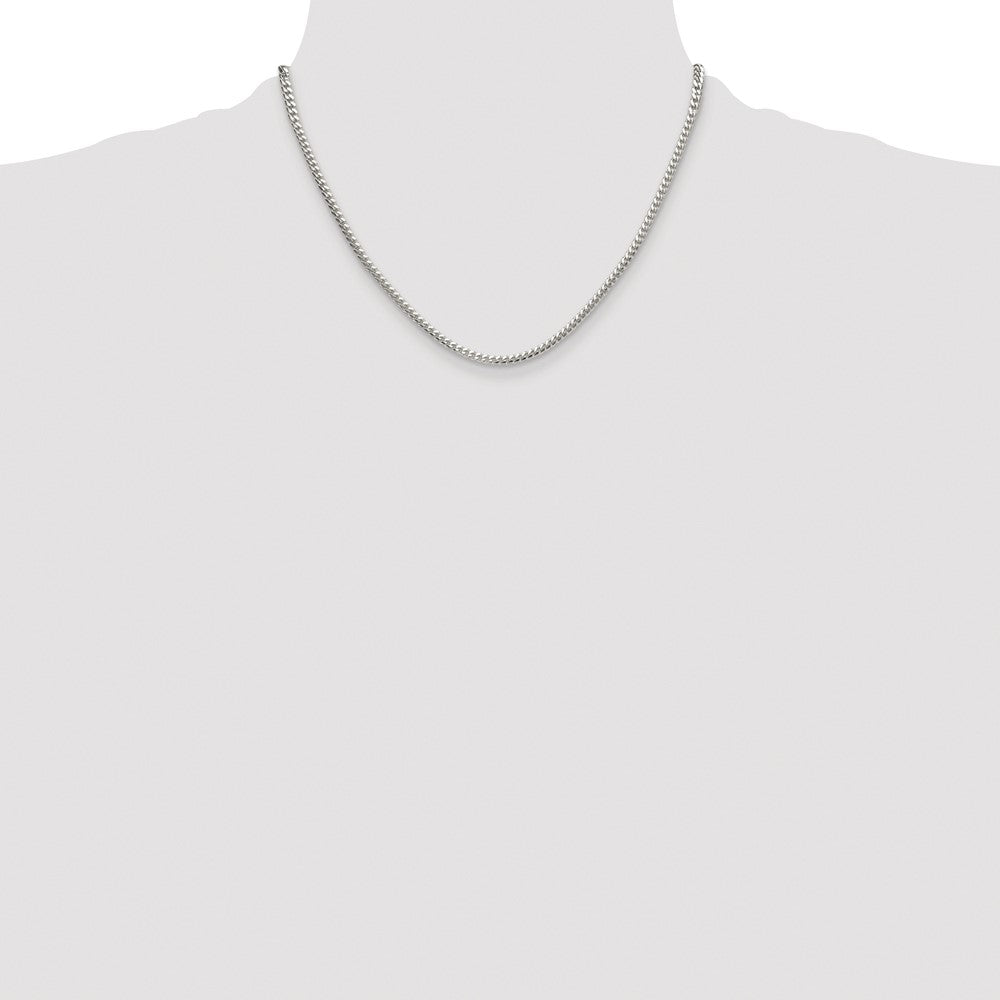 Exclusive 3.4mm Rhodium-Plated Sterling Silver Curb Chain - Stylish Value