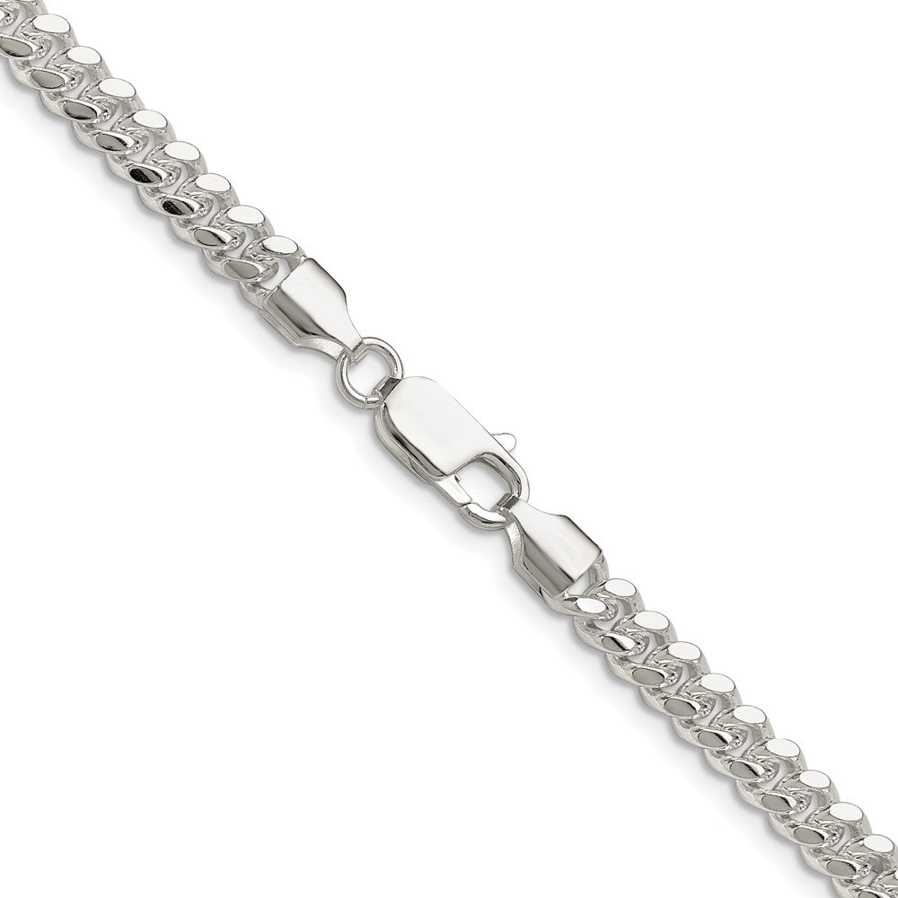 High-Quality 5.7mm Polished Sterling Silver Domed Curb Chain - Stylish Value!