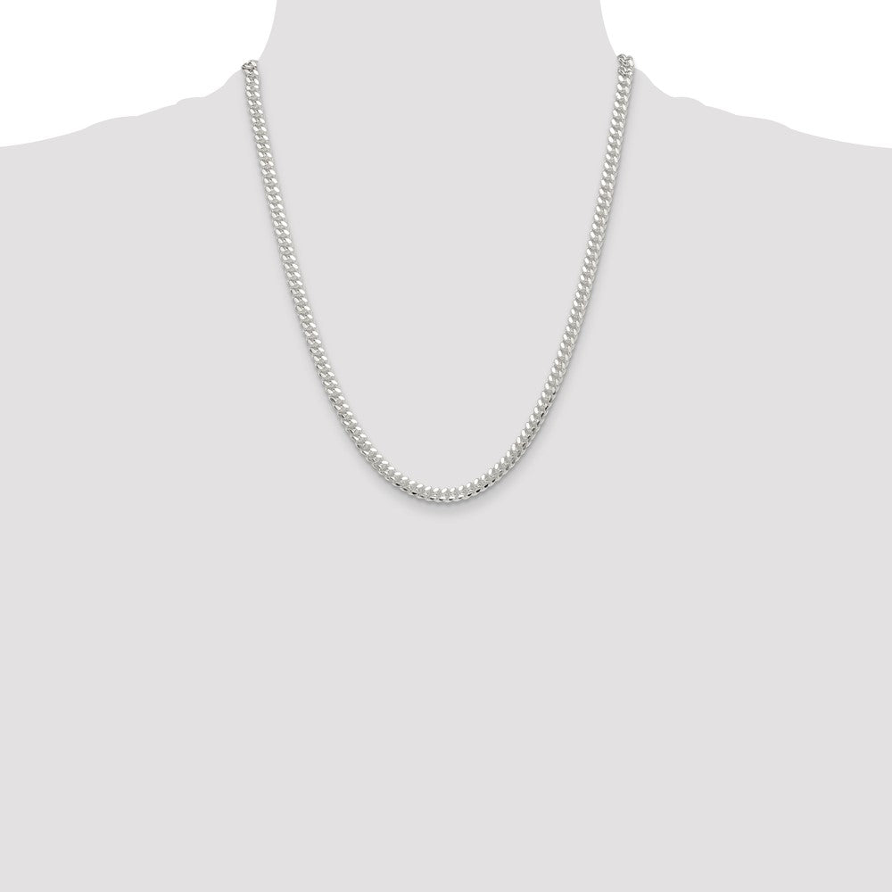 High-Quality Polished Sterling Silver 5.7mm Domed Curb Chain - Stylish Value!