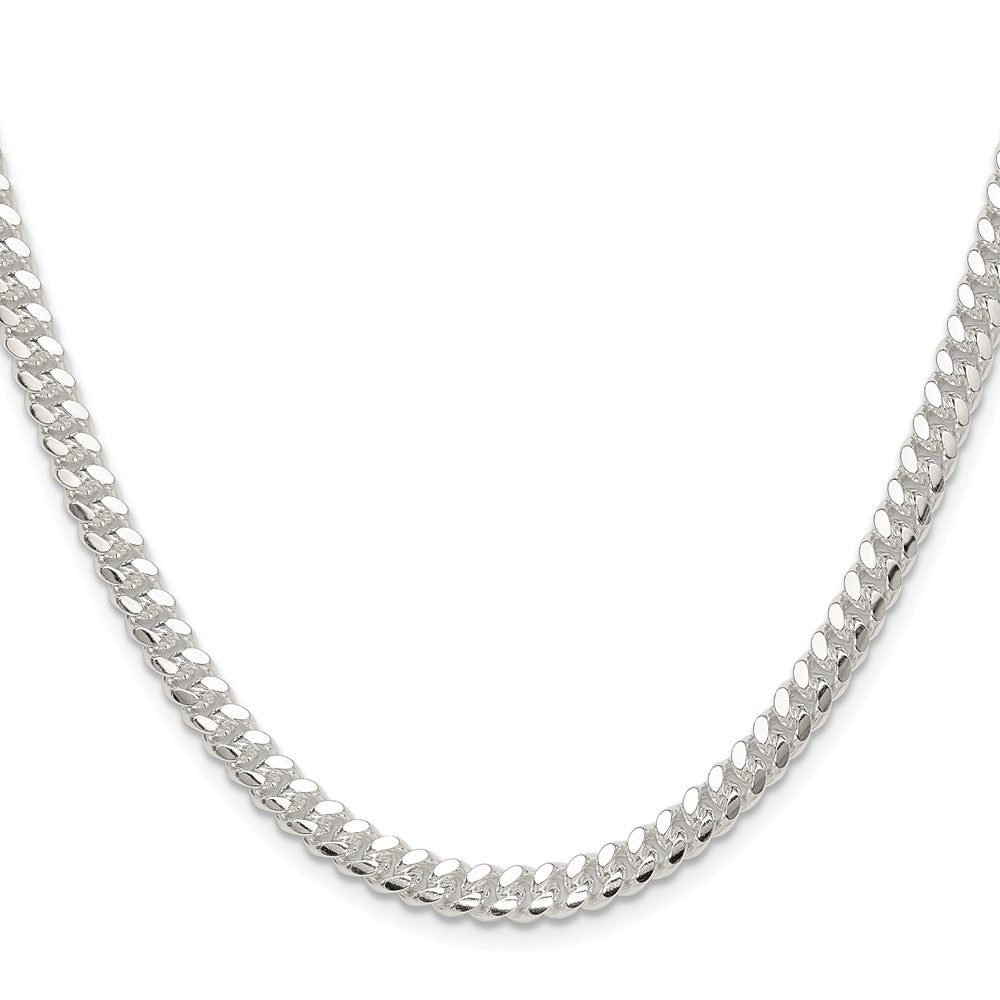 Buy Stylish 5.7mm Polished Domed Curb Chain in Rhodium-Plated Silver
