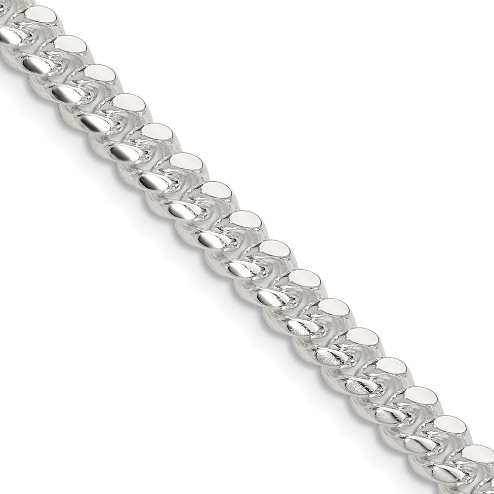 High-Quality 5.7mm Polished Sterling Silver Domed Curb Chain - Stylish Value!