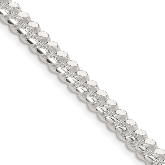 High-Quality 5.7mm Polished Sterling Silver Domed Curb Chain - Stylish Value!