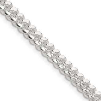 High-Quality Polished Sterling Silver 5.7mm Domed Curb Chain - Stylish Value!
