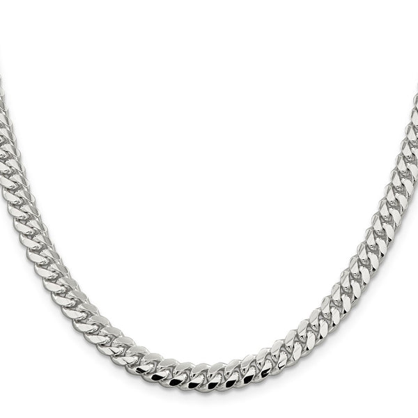 6.4mm Sterling Silver Domed Curb Chain - Style GR1-1032279