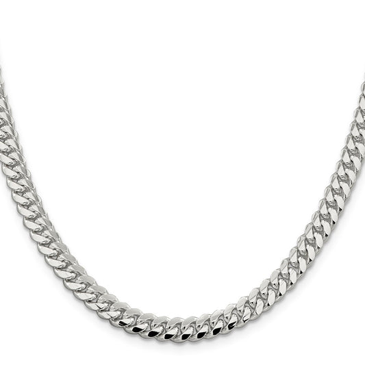 High-Quality 6.4mm Polished Sterling Silver Domed Curb Chain - Stylish Value!