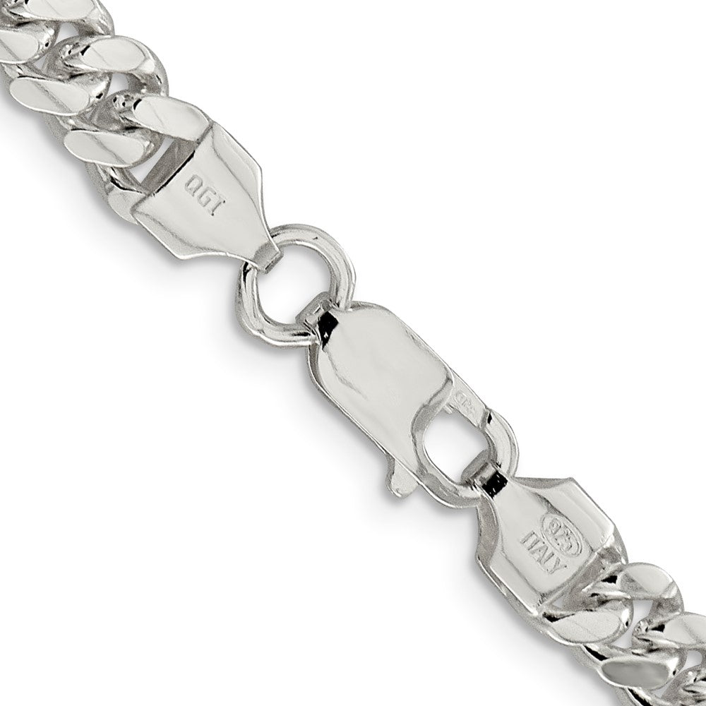 High-Quality 6.4mm Polished Sterling Silver Domed Curb Chain - Stylish Value!