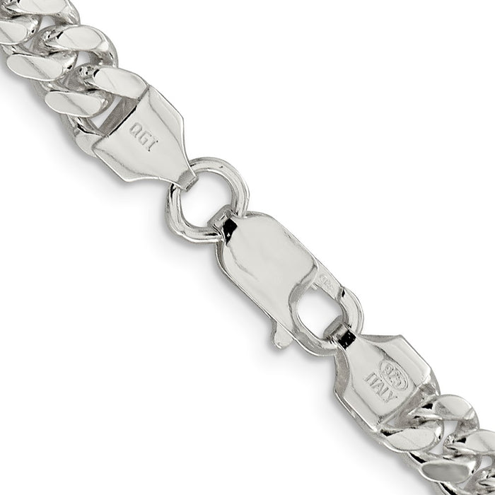 High-Quality 6.4mm Polished Sterling Silver Domed Curb Chain - Stylish Value!-3