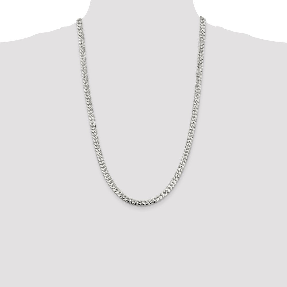 High-Quality 6.4mm Polished Sterling Silver Domed Curb Chain - Stylish Value!