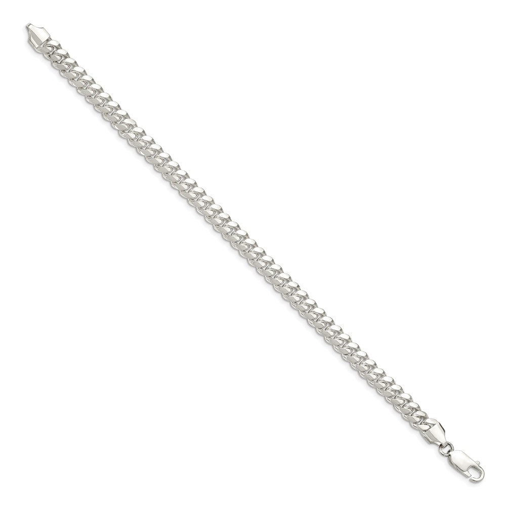 High-Quality 6.4mm Sterling Silver Domed Curb Chain - Stylish & Affordable