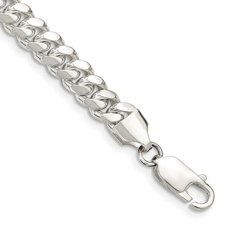 High-Quality 6.4mm Sterling Silver Domed Curb Chain - Stylish & Affordable