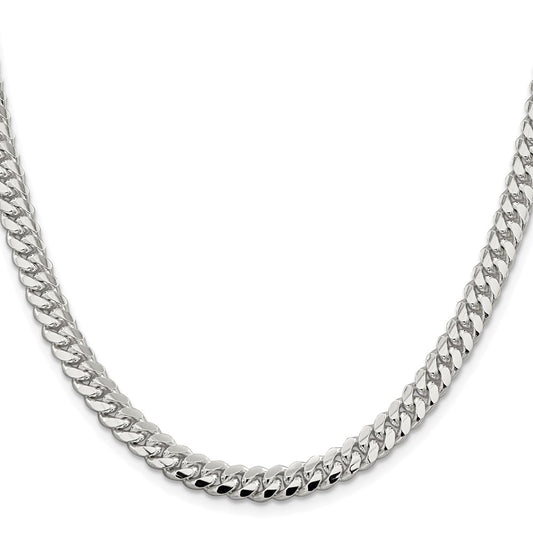 Buy Stylish Rhodium-Plated Sterling Silver 6.4mm Curb Chain - Luxury Design