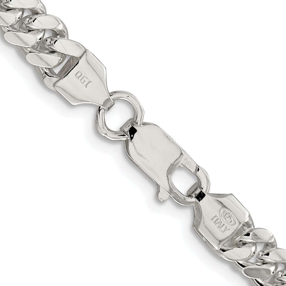 Buy Stylish Rhodium-Plated Sterling Silver 6.4mm Curb Chain - Affordable Luxury