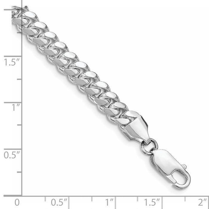 Buy Stylish Rhodium-Plated Sterling Silver 6.4mm Curb Chain - Luxury Quality!-3