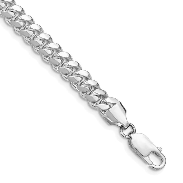 Rhodium-Plated Sterling Silver Curb Chain 6.4mm