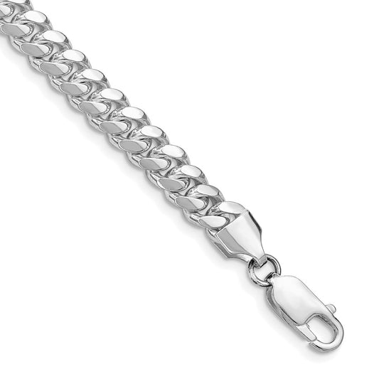 Buy Stylish Rhodium-Plated Sterling Silver 6.4mm Curb Chain - Luxury Quality!