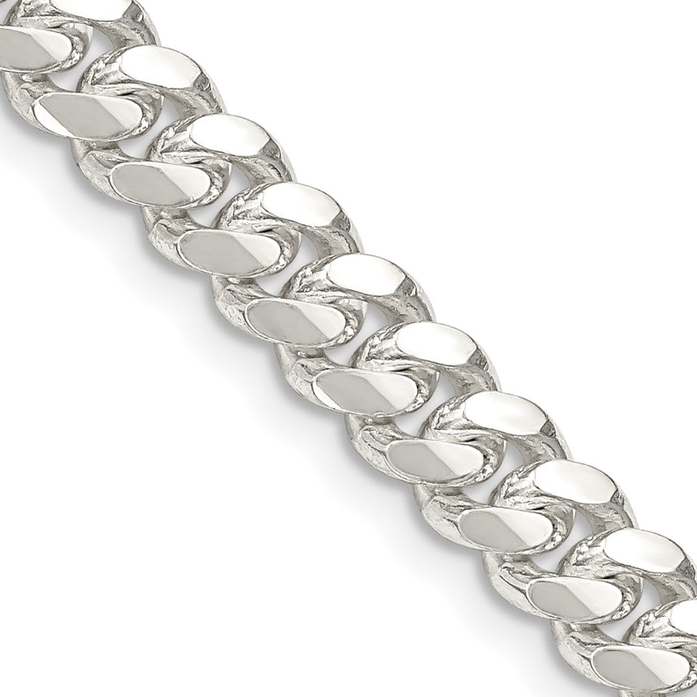 High-Quality 6.4mm Sterling Silver Domed Curb Chain - Stylish Value Piece