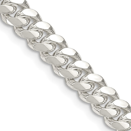 High-Quality 6.4mm Sterling Silver Domed Curb Chain - Stylish Value Piece