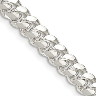 High-Quality 6.4mm Polished Sterling Silver Domed Curb Chain - Stylish Value!