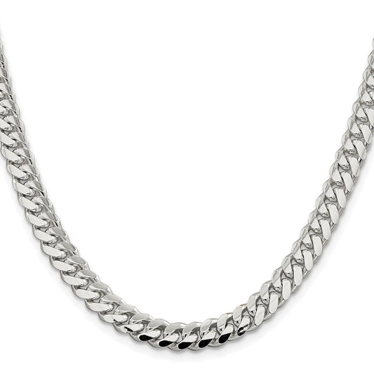 Buy Stylish Rhodium-Plated Sterling Silver 7.0mm Curb Chain - Luxury Look