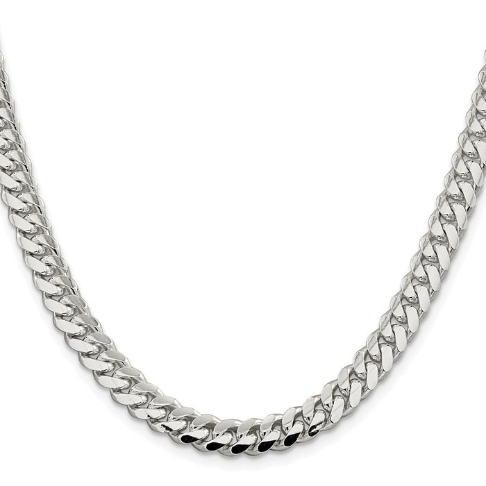 Buy Stylish Rhodium-Plated Sterling Silver 7.0mm Curb Chain - Luxury Look-2