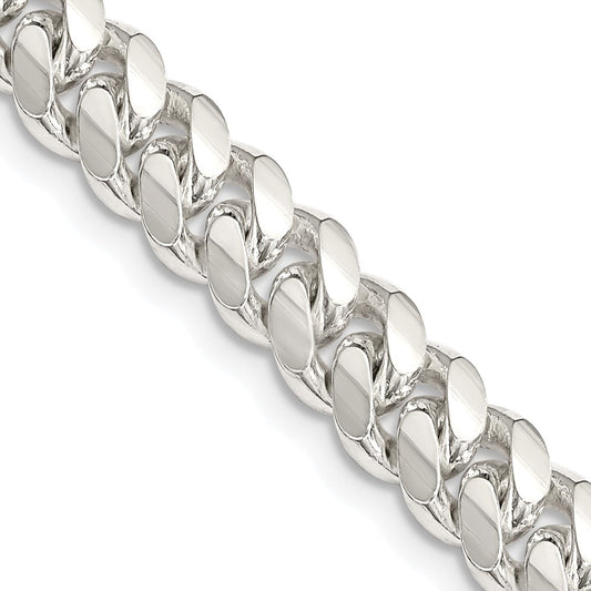High-Quality 7.0mm Polished Sterling Silver Curb Chain - Stylish Value!
