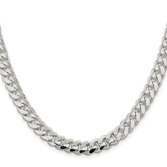 Designer 7.8mm Sterling Silver Domed Curb Chain - Affordable Luxury Jewelry