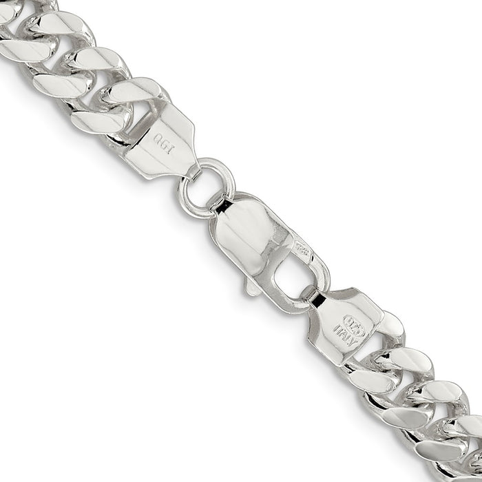 Designer 7.8mm Sterling Silver Domed Curb Chain - Affordable Luxury Jewelry-3
