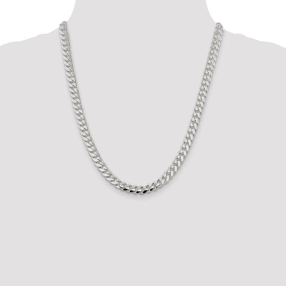 Designer Polished Domed Curb Chain 7.8mm in Sterling Silver - Affordable Luxury