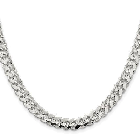 Buy Stylish 7.8mm Rhodium-Plated Sterling Silver Curb Chain - Affordable Luxury