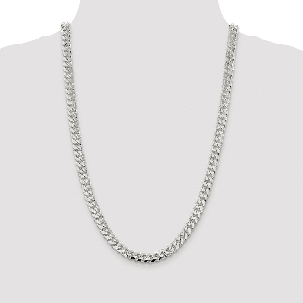 Buy Stylish Rhodium-Plated Sterling Silver 7.8mm Curb Chain - Luxury Look