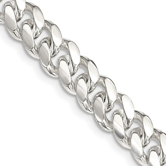 Designer 7.8mm Sterling Silver Domed Curb Chain - Affordable Luxury Jewelry