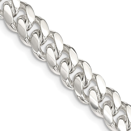 Designer 7.8mm Sterling Silver Domed Curb Chain - Affordable Luxury Jewelry