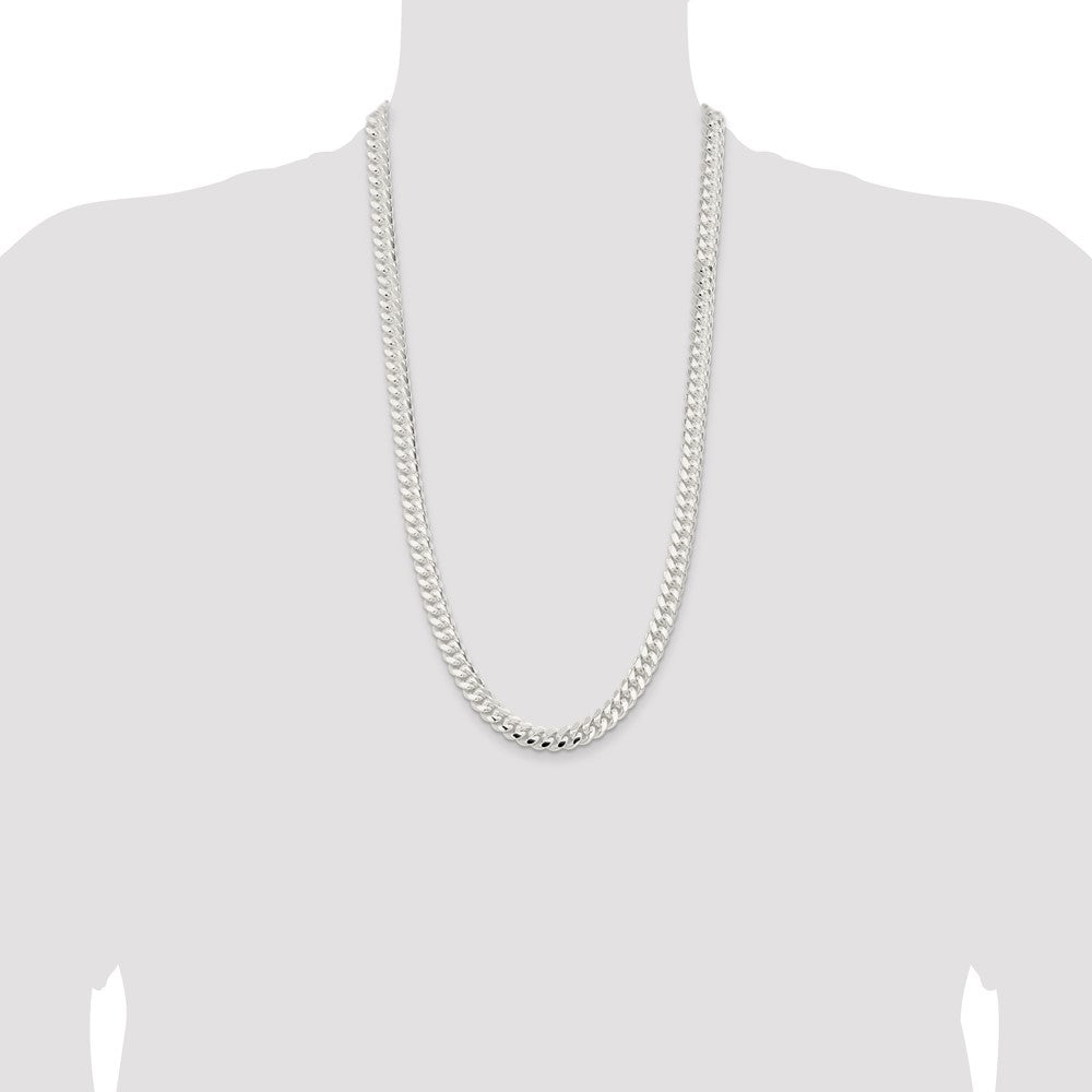 High-Quality 9mm Sterling Silver Domed Curb Chain - Stylish & Affordable Value