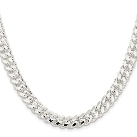 Buy Exclusive 9mm Polished Domed Curb Chain - Rhodium-Plated Sterling Silver, Stylish!