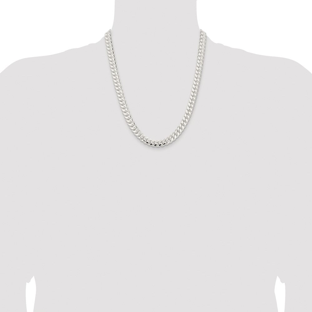 Buy Stylish Rhodium-Plated Sterling Silver 9mm Polished Domed Chain