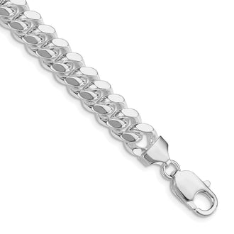 High-Quality Rhodium-Plated Sterling Silver 9mm Curb Chain | Stylish Value
