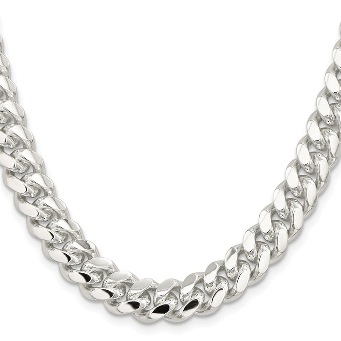 High-Quality 10.7mm Sterling Silver Domed Curb Chain - Stylish & Affordable!-2