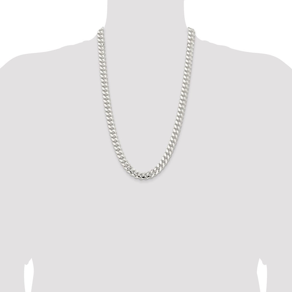 High-Quality 10.7mm Sterling Silver Domed Curb Chain - Stylish & Affordable!