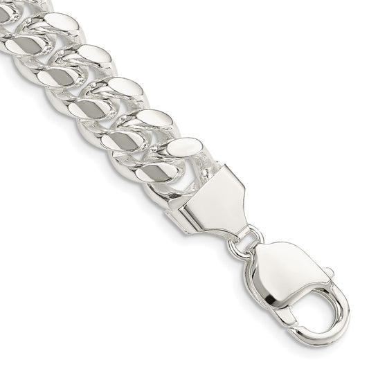 Exclusive 10.7mm Polished Sterling Silver Domed Curb Chain - Affordable Luxury