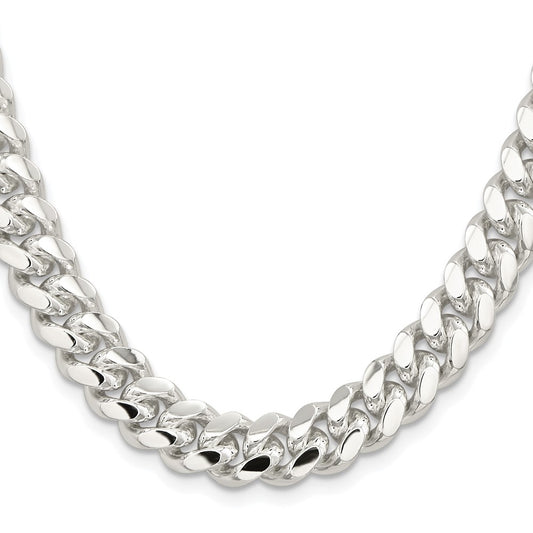 Exclusive Polished Domed Curb Chain - 10.7mm Rhodium-Plated Sterling Silver