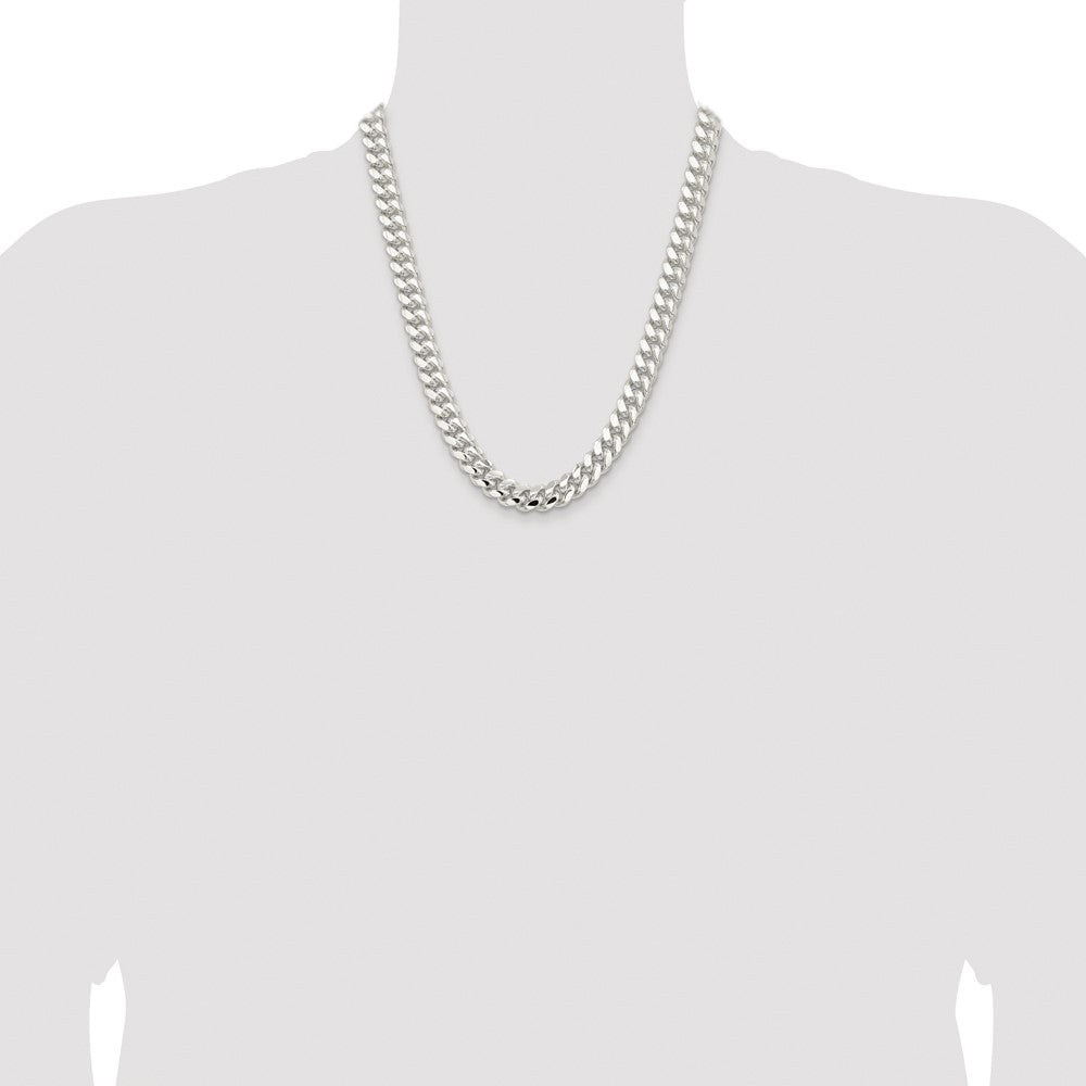 Buy Stylish Polished Domed Curb Chain - 10.7mm Rhodium-Plated Silver