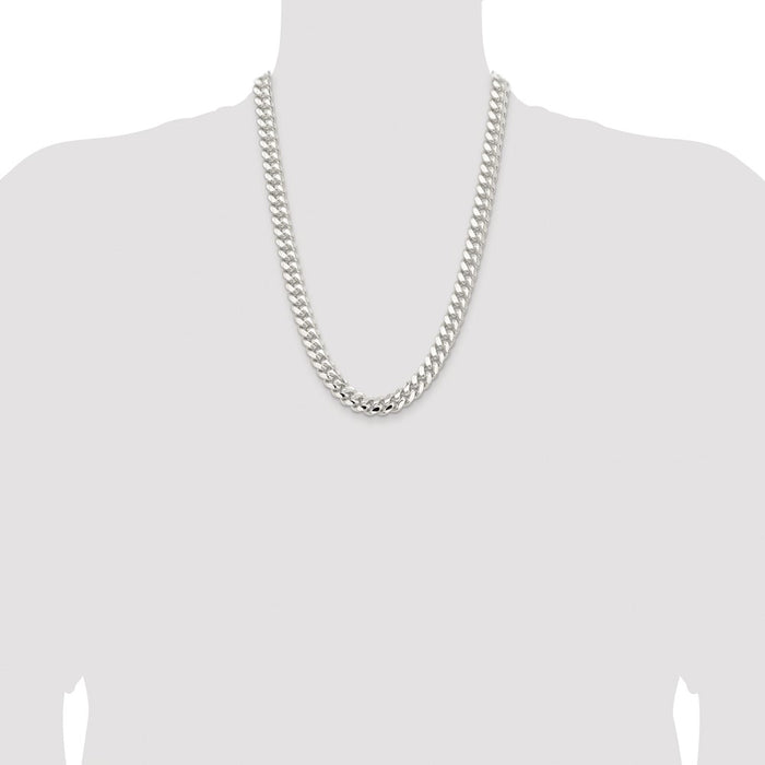 Exclusive Polished Domed Curb Chain - 10.7mm Rhodium-Plated Sterling Silver-4