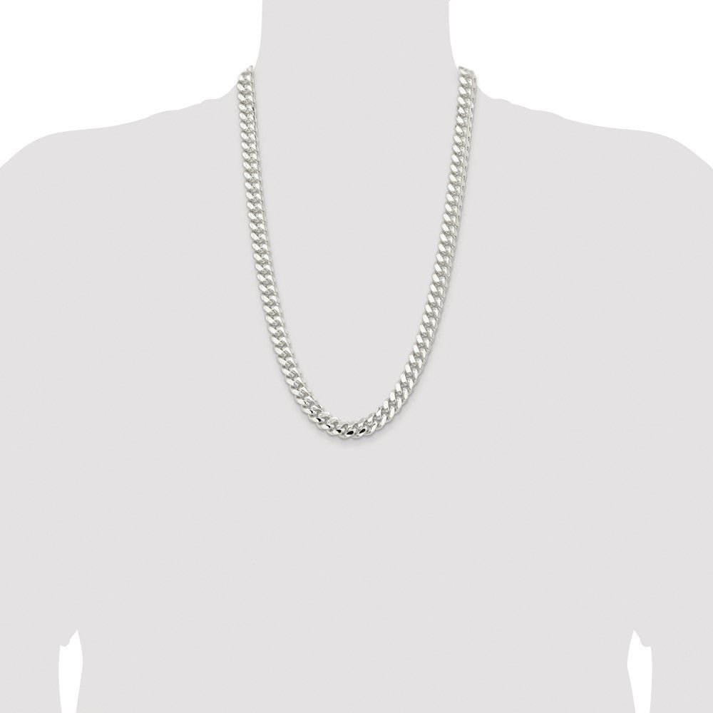 Buy Stylish 10.7mm Polished Domed Curb Chain in Rhodium-Plated Silver