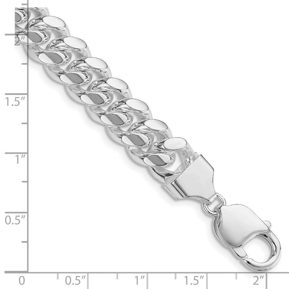Buy Stylish 10.7mm Polished Domed Curb Chain in Rhodium-Plated Silver