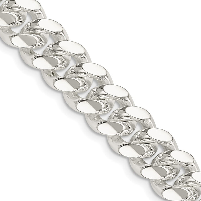 High-Quality 10.7mm Sterling Silver Domed Curb Chain - Stylish & Affordable!-1
