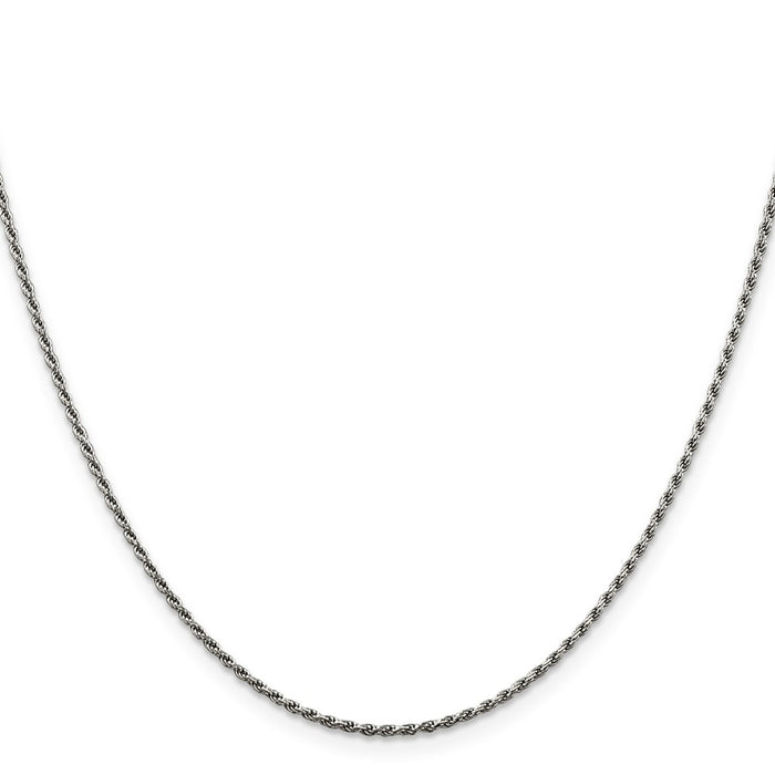 Buy Stylish Rhodium-Plated 1.5mm Diamond-Cut Rope Chain in Sterling Silver-2